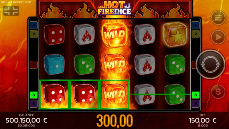 Hot Fire Dice - câștig mare prin Random Wilds